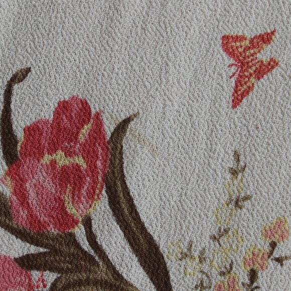 Reformation Leila Ivory Pink Floral Print Inka Midi Dress Smocked Slit Crepe XL - Picture 9 of 16